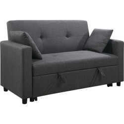 Καναπές-Κρεβάτι 2θέσιος Ύφασμα Σκούρο Γκρι