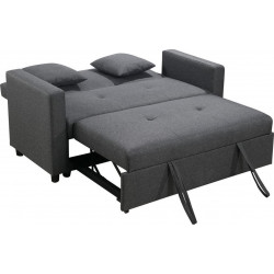 Καναπές-Κρεβάτι 2θέσιος Ύφασμα Σκούρο Γκρι