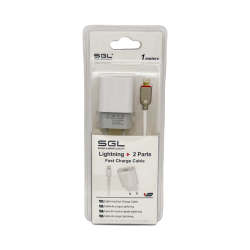 Αντάπτορας φόρτισης με καλώδιο και 2 θύρες USB - Lightning - Quick Charge - FA5-S2 - 1m – 0994