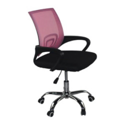 Πολυθρόνα Γραφείου Μέταλλο Χρώμιο Mesh Ροζ - Μαύρο BF2101-F