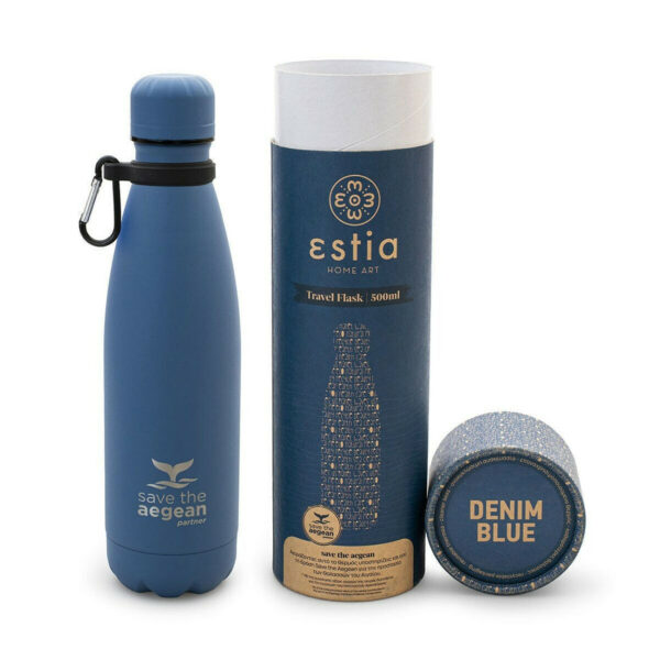 TRAVEL FLASK 500ML DENIM BLUE SAVE AEGEAN