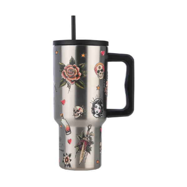 STRAW TUMBLER XL StA 900ml OLD SCHOOL INK