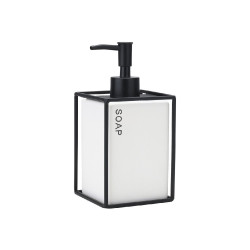 ΑΝΤΛΙΑ ΣΑΠΟΥΝΙΟΥ CAGE 450ML ΚΕΡΑΜΙΚΗ ΛΕΥΚΗ ΜΕ ΜΕΤΑΛ. ΠΛΑΙΣΙΟ 8.5x8.5x18.5CM