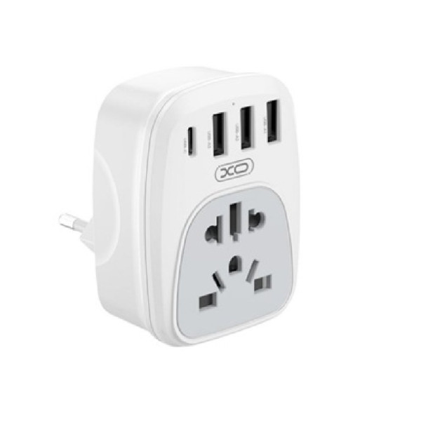 ΑΝΤΑΠΤΟΡΑΣ Πρίζας EU σε Universal με 1 USB-C & 3 USB-A Θύρες Φόρτισης