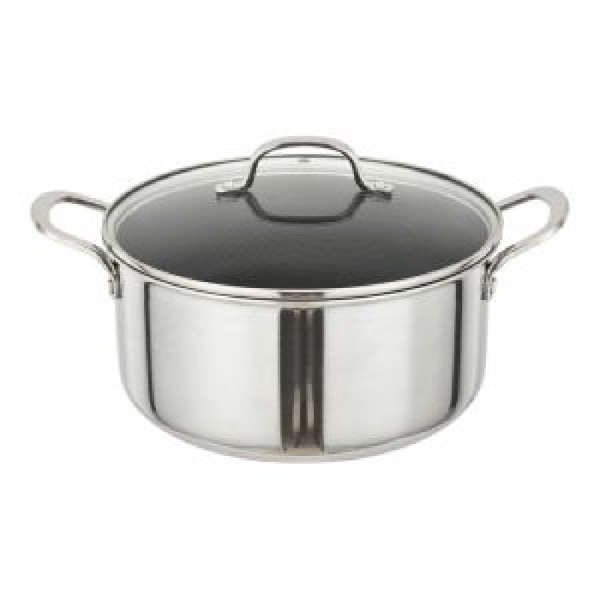 ΚΑΤΣΑΡΟΛΑ ΙΝΟΧ ΑΝΤΙΚ/ΤΙΚΗ ΜΕ ΓΥΑΛ. ΚΑΠΑΚΙ Dmond TRI-PLY 26εκ.