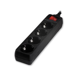 ΠΟΛΥΜΠΙΖΟ V04BK Alfaone 4 θέσεις με διακόπτη 3X1,5mm 1,5m Μαύρο