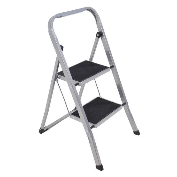 ΣΚΑΛΑΚΙ 2ΠΛΟ ΜΕΤΑΛΙΚΟ ΜΑΥΡΟ-ΓΚΡΙ 46x56x80εκ.