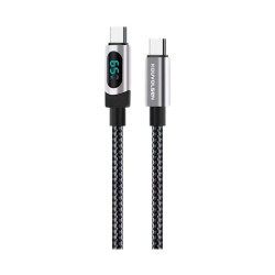 Καλώδιο φόρτισης & data με ψηφιακή οθόνη - USB Type-C σε Type-C Charge - X163 - 65W - 9